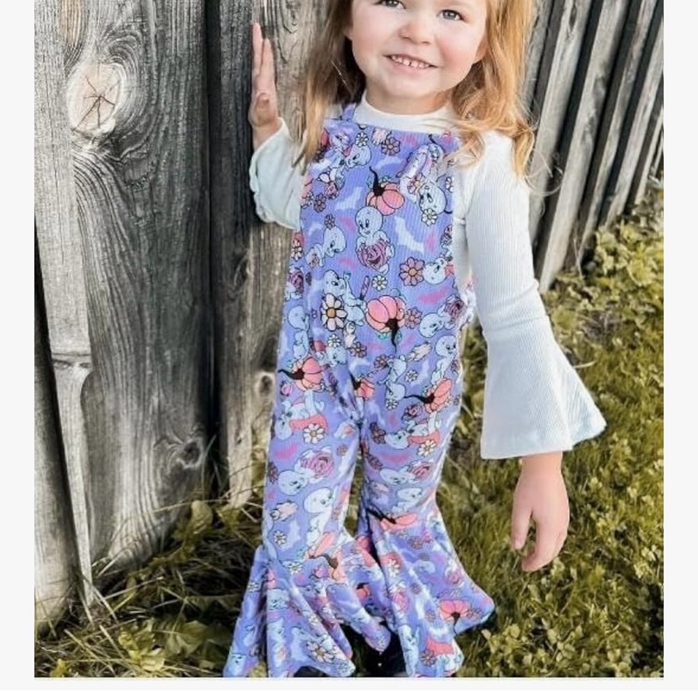Casper Pumpkin Girls Bellbottom Jumpsuit